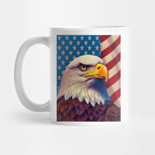 USA America Fourth of July Op Art Bald Eagle July 4th Mug